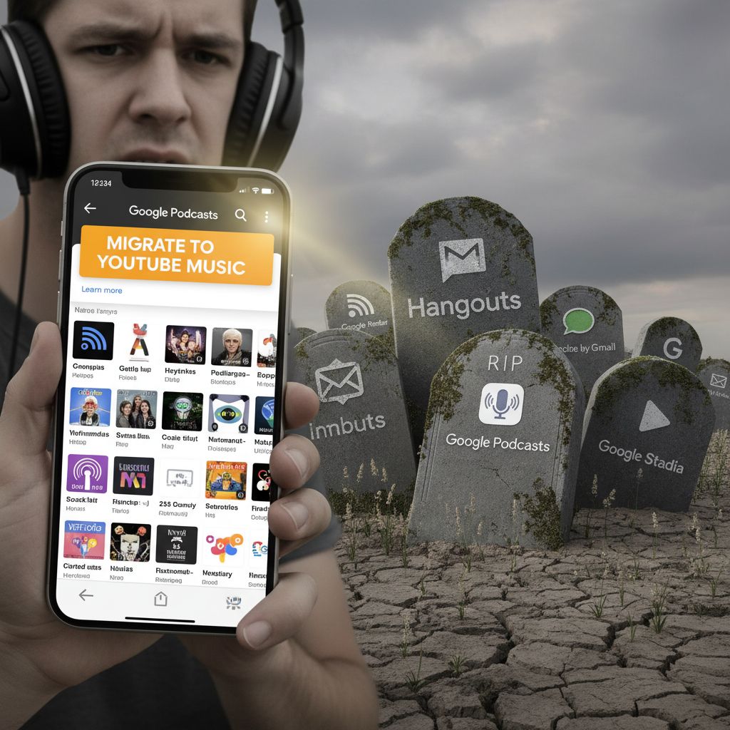 Google Podcasts ucciso. E tu avevi 100 episodi salvati. Ora non ci sono piu'.